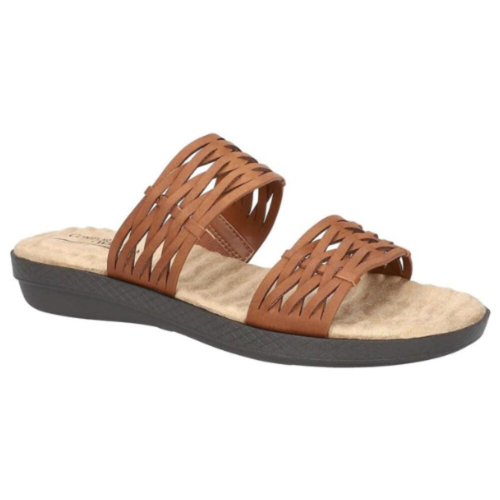 Easy Street Women Agatas Slide Sandal Size 6.5 M TAN
